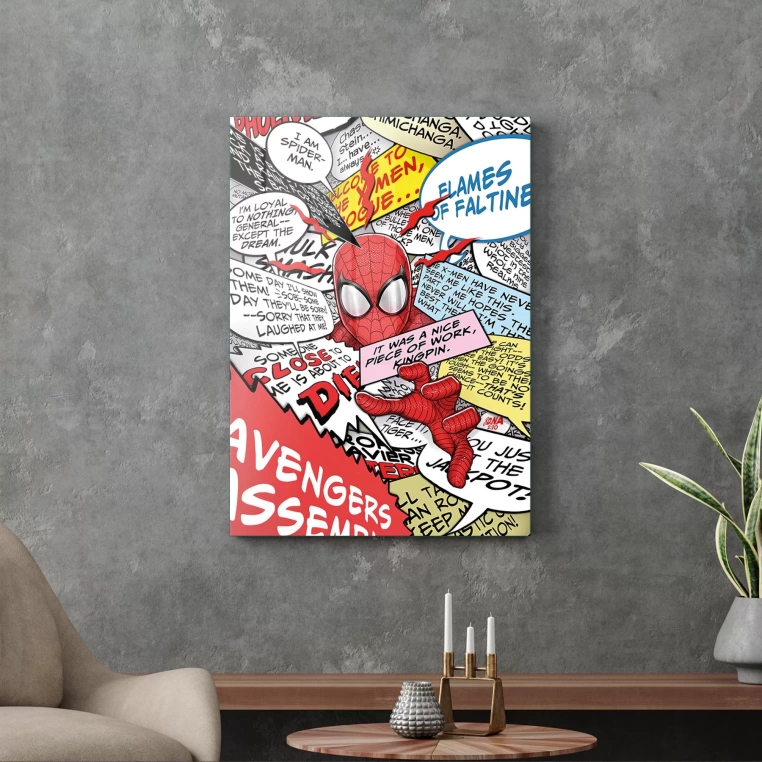 Decovetro Cam Tablo Spider-Man Comics 50x70 cm