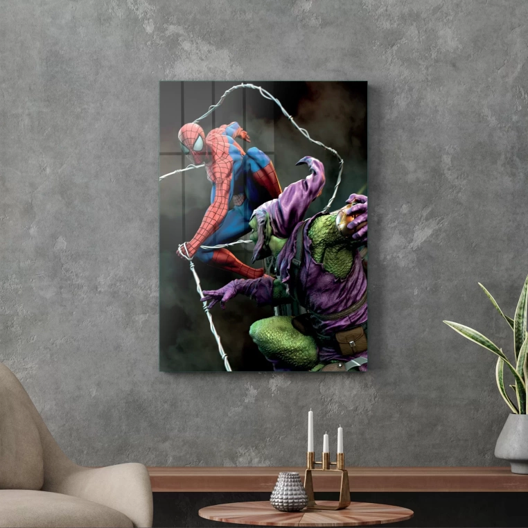 Decovetro Cam Tablo Spiderman Vs Green Goblin Web 30x40 cm