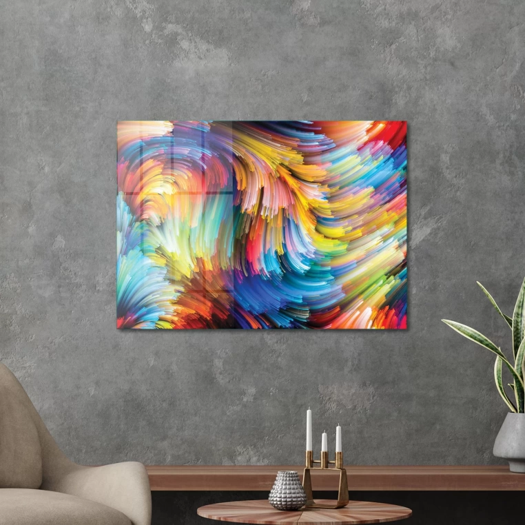 Decovetro Cam Tablo Spiral Rainbows 30x40 cm