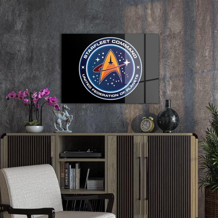 Decovetro Cam Tablo Star Trek Fleet Logo 50x70 cm
