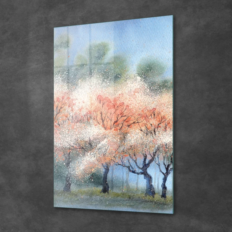 Decovetro Cam Tablo Sulu Boya Manzara 30x40 cm