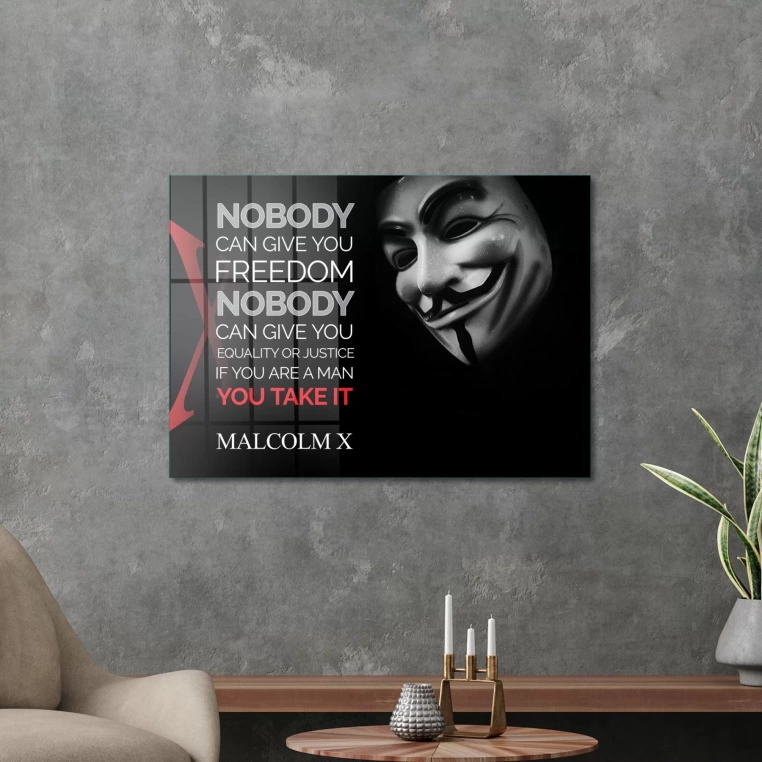 Decovetro Cam Tablo Vendetta Malcom X 70x100 cm