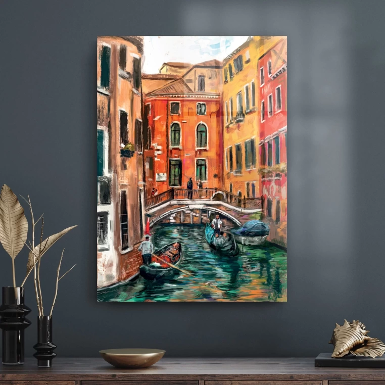 Decovetro Cam Tablo Yağlı Boya Venedik 30x40 cm