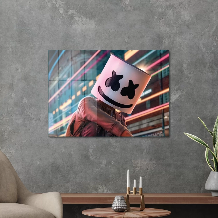 Decovetro Cam Tablo Marshmello Dj 50x70 cm