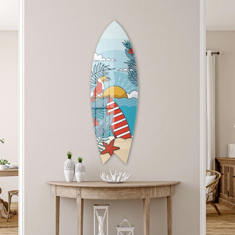Decovetro ST 4022 Dekoratif Cam Sörf Tahtası 33x100 Cm