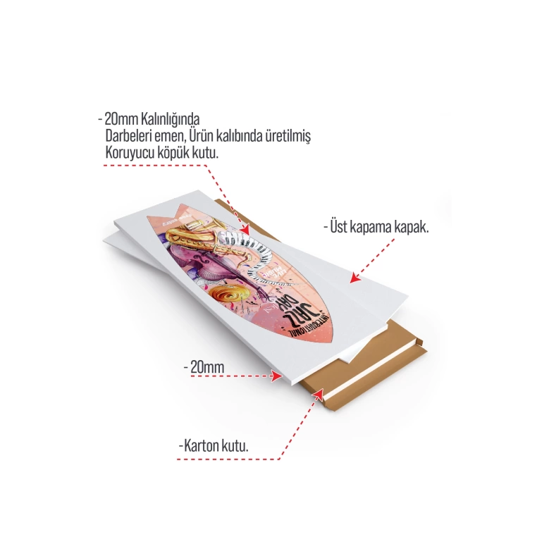 Decovetro ST 4042 Dekoratif Cam Sörf Tahtası 33x100 Cm