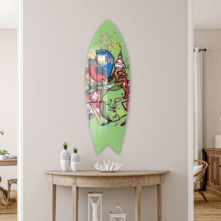 Decovetro ST 4059 Dekoratif Cam Sörf Tahtası 33x100 Cm
