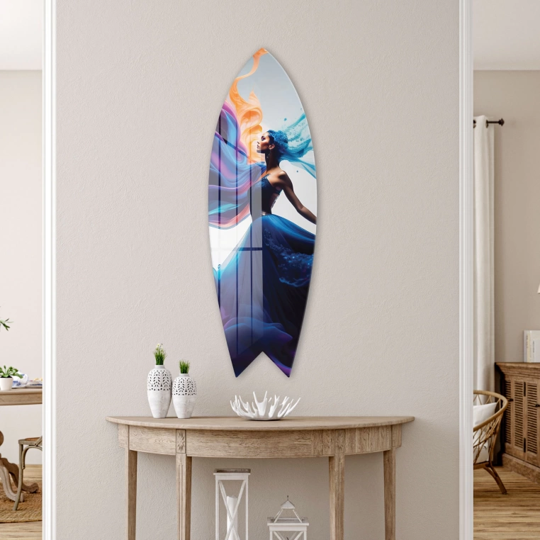 Decovetro ST 4123 Dekoratif Cam Sörf Tahtası 33x100 Cm