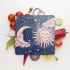 Decovetro Cam Kesme Tahtası Kare Mavi Horoscope Desenli 30x30 Cm