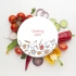 Decovetro Cam Kesme Tahtası Yuvarlak Cooking Love Desenli