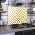 Decovetro Ocak Arkası Koruyucu Baklava Gold Desenli 60x52cm