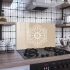 Decovetro Ocak Arkası Koruyucu Cam Çiçek Mandala Desenli 60x40cm