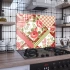 Decovetro Ocak Arkası Koruyucu Kırmızı Retro Gül Desenli 60x52cm