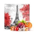 Decovetro Cam Kesme Tahtası ve Sunumluk Kare Paris Eyfel Desenli 30x30 Cm