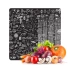 Decovetro Cam Kesme Tahtası ve Sunumluk Kare Yiyecek İçecek Desenli 30x30 Cm
