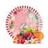 Decovetro Cam Kesme Tahtası ve Sunumluk Yuvarlak Karışık Renkli Love Desenli 30x30 cm
