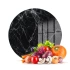 Decovetro Cam Kesme Tahtası ve Sunumluk Yuvarlak Siyah Beyaz Mermer Desenli 30x30 Cm