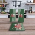 Decovetro Cam Sunum Servis Tabağı 3lü Dikdörtgen Set Yeşil Yılbaşı Kar Desenli