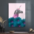 Decovetro Cam Tablo Modern Pop Art Unicorn 50x70 cm
