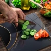 Decovetro Cam Kesme Tahtası Kare Black Gold Yuvarlak Desenli