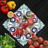 Decovetro Cam Kesme Tahtası Kare Çini Desenli