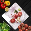 Decovetro Cam Kesme Tahtası Kare Çizgi Çiçekler Desenli 30x30 Cm