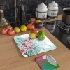 Decovetro Cam Kesme Tahtası Kare Eskitme Çiçek Desenli 30x30 Cm