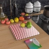 Decovetro Cam Kesme Tahtası Kare Kırmızı Geometrik Desenli