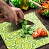 Decovetro Cam Kesme Tahtası Kare Misket Limon Desenli 30x30 Cm