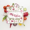 Decovetro Cam Kesme Tahtası Kare My Kitchen Çicek Desenli