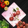 Decovetro Cam Kesme Tahtası Kare Pembe Çiçek Bulutu Desenli