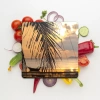 Decovetro Cam Kesme Tahtası Kare Sunset Sahil Desenli 30x30 Cm