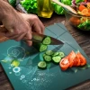 Decovetro Cam Kesme Tahtası Kare Yeşil Yaprak Desenli 30x30 Cm