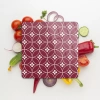 Decovetro Cam Kesme Tahtası Kare Geometrik Çizgi Desenli 30x30 Cm