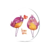 Decovetro Cam Kesme Tahtası Yuvarlak Love Birds Desenli 30x30 Cm