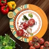 Decovetro Cam Kesme Tahtası Yuvarlak Welcome Desenli