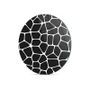 Decovetro Cam Kesme Tahtası Yuvarlak Siyah Geometrik Desenli