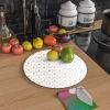 Decovetro Cam Kesme Tahtası Yuvarlak Geometrik Motif Desenli 30x30 Cm