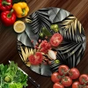 Decovetro Cam Kesme Tahtası Yuvarlak Tropik Yaprak Desenli 30x30 Cm