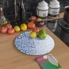 Decovetro Cam Kesme Tahtası Yuvarlak Nazar Boncuk Desenli 30x30 Cm