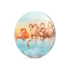 Decovetro Cam Kesme Tahtası Yuvarlak Flamingo Desenli 30x30 Cm