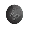 Decovetro Cam Kesme Tahtası Yuvarlak Black Kelebek Desenli 30x30 Cm