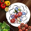 Decovetro Cam Kesme Tahtası Yuvarlak Nazar Çiçekleri Desenli 30x30 Cm