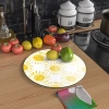 Decovetro Cam Kesme Tahtası Yuvarlak Güneş Desenli 30x30 Cm