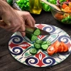 Decovetro Cam Kesme Tahtası Yuvarlak Çini Motif Desenli