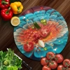 Decovetro Cam Kesme Tahtası Yuvarlak Çiçek Desenli 30x30 Cm