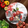 Decovetro Cam Kesme Tahtası Yuvarlak Love London Desenli