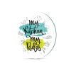 Decovetro Cam Kesme Tahtası Yuvarlak My Kitchen My Rules Desenli