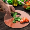 Decovetro Cam Kesme Tahtası Yuvarlak Somon Rengi 30x30 Cm
