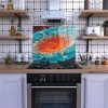 Decovetro Ocak Arkası Koruyucu Abstract Çiçek Desenli 60x52cm
